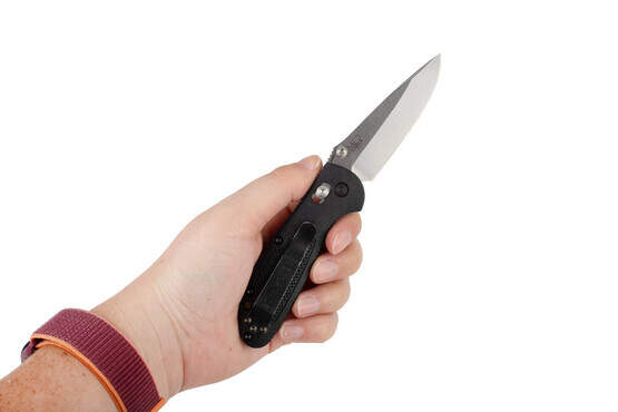 Benchmade Mini Griptilian Folding Knife with 2.9" plain edge drop point blade